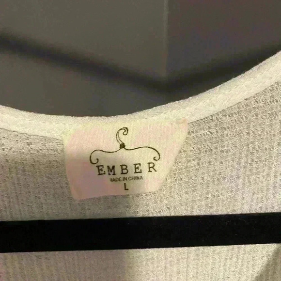 Ember brand women’s white tank‎ top blouse tie front dress up or down size L - Picture 7 of 9